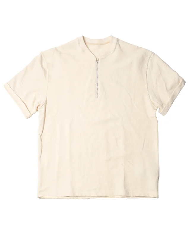 Center Zip Shirt-- Houndstooth Herringbone Solid