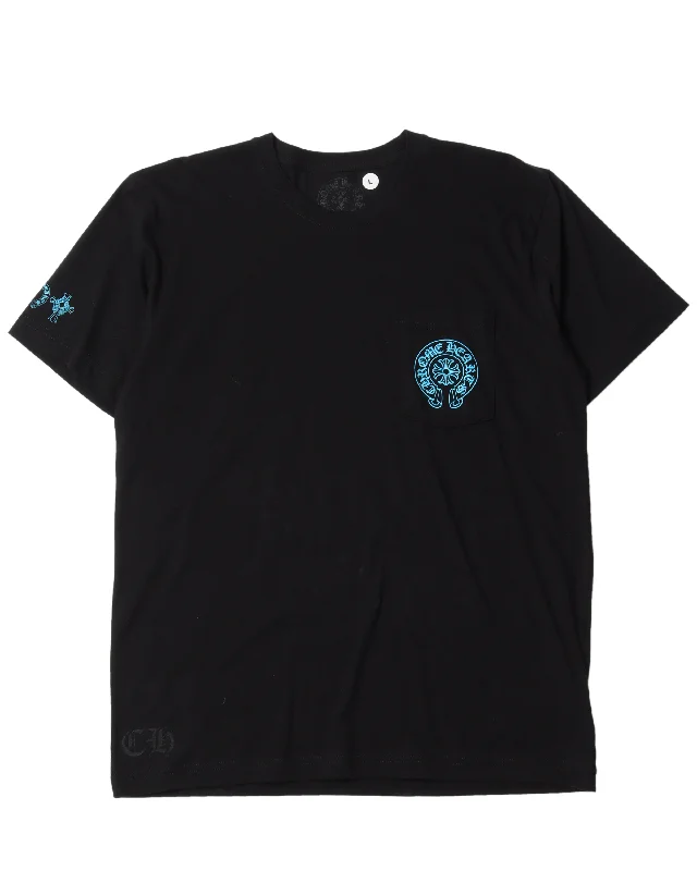 Blue Horseshoe T-Shirt-- Polka Dot Checkered Tartan