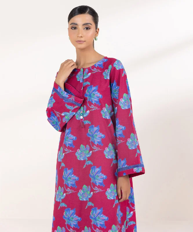 Printed Light Khaddar Shirt-- Satin Fabric Silk Fabric Chiffon Fabric