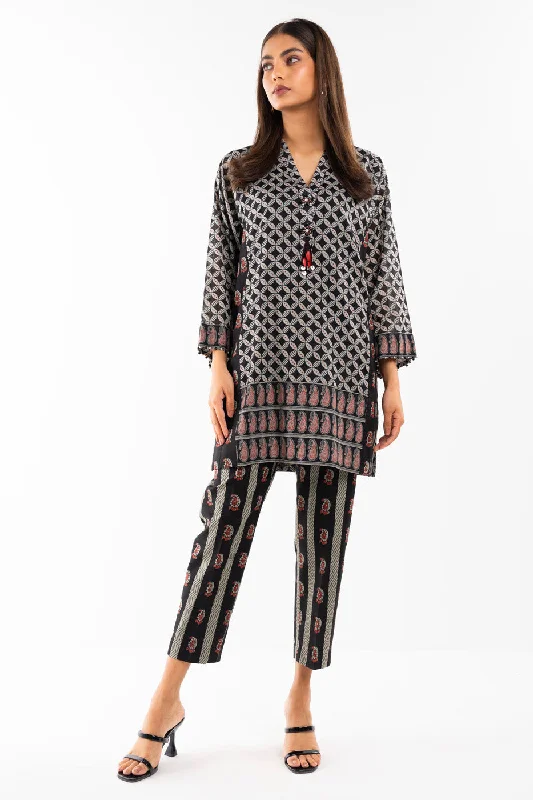 2 Pc Printed Lawn Shirt With Cambric Trouser-- Knit Fabric Woven Fabric Fleece Fabric