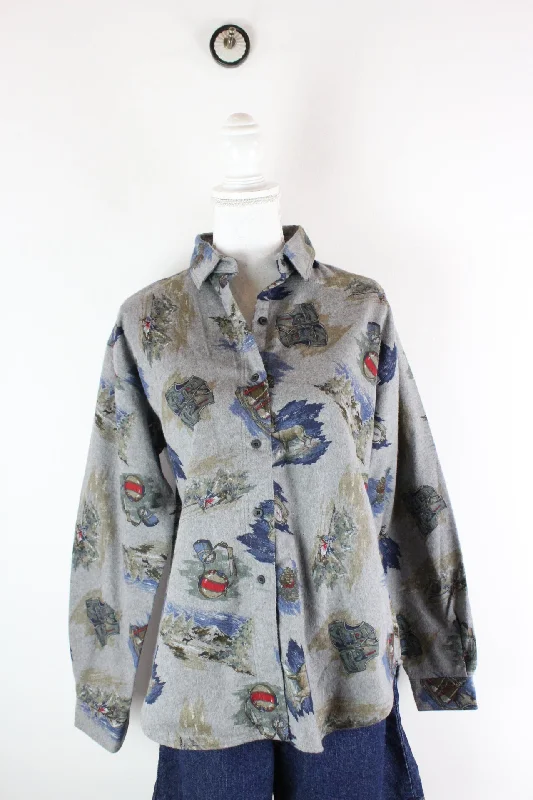 Vintage Woolrich Shirt (M)-- Solid Color Striped Floral
