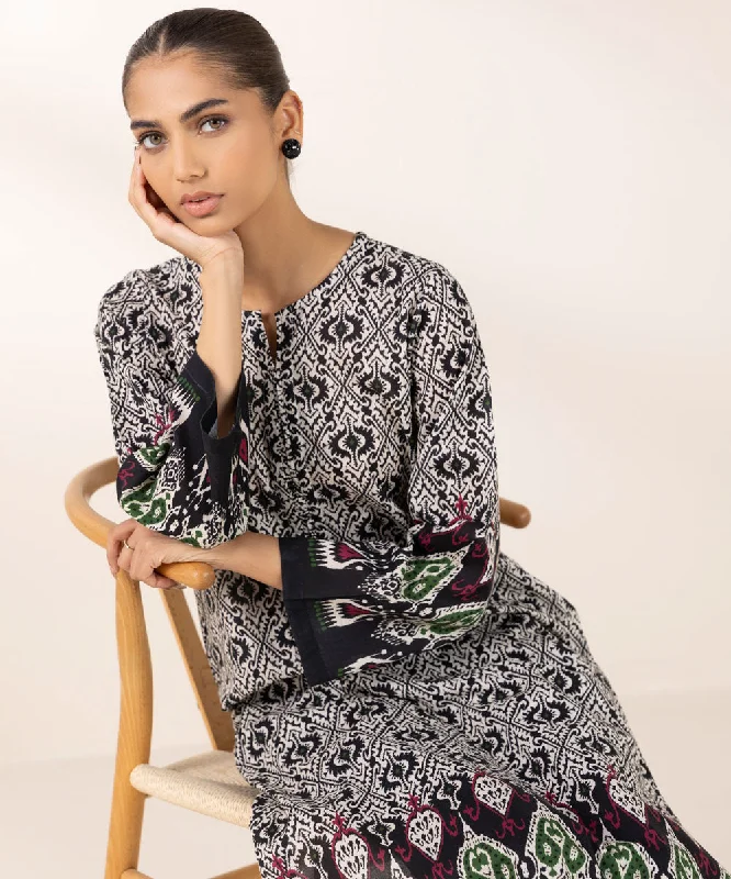 Printed Khaddar Shirt-- Anti-Shrink Durable Soft