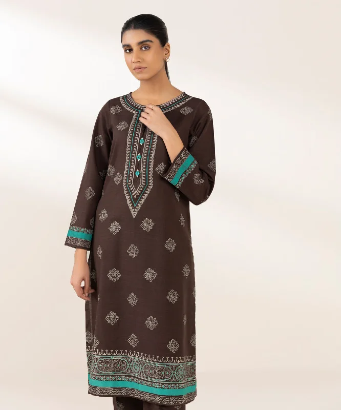 Block Printed Khaddar Shirt-- Handmade Hand-knitted Hand-woven
