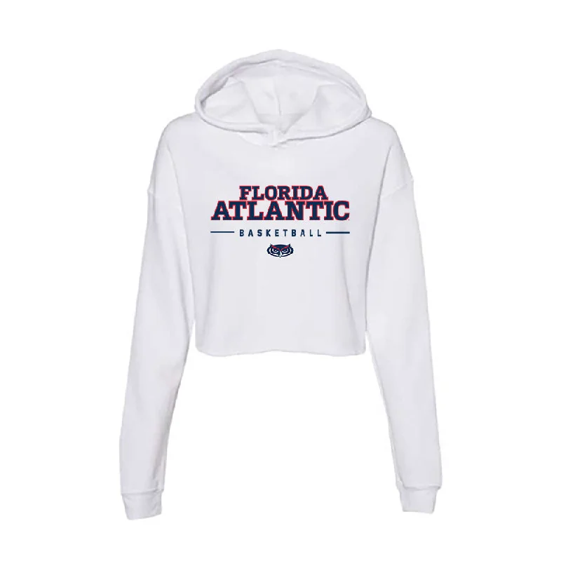FAU - NCAA Women's Basketball : Maria Myklebust - Women's Crop Fleece Hoodie Hoodie with Ribbed Hem Stretchable Secure FAU - NCAA Women's Basketball : Maria Myklebust - Women's Crop Fleece Hoodie Hoodie with Ribbed Hem Stretchable Secure