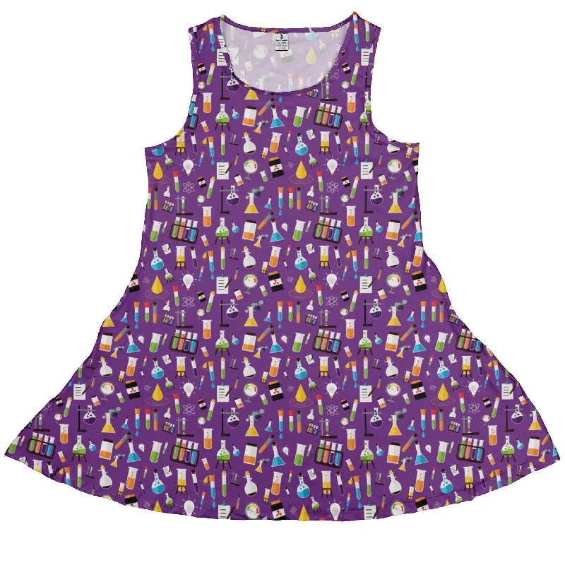 Lab Beakers Purple Science Dress Tunics Chic fashionable