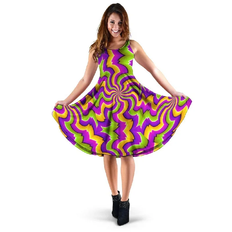 Zigzag Psychedelic Optical illusion Dress Tunics Designer luxury