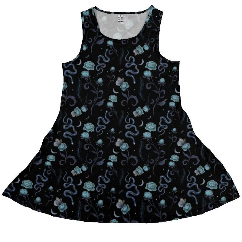 Episodic Serpent Garden Blue Space Dress Tunics Spring floral