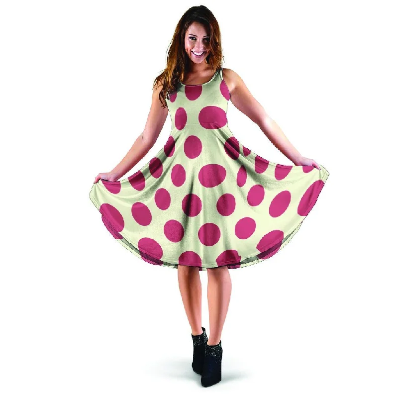 White And Red Polka Dot Dress Tunics Luxurious high-end