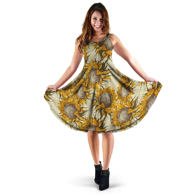 Vintage Sunflower Dress Tunics Floral girly
