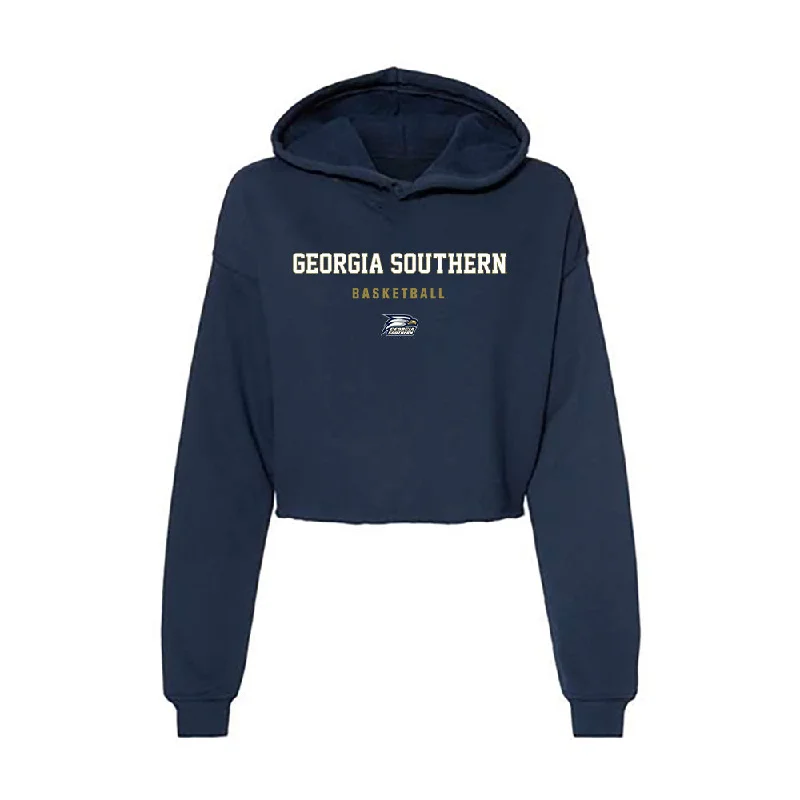 Georgia Southern - NCAA Women's Basketball : Tamiria Jones - Women's Crop Fleece Hoodie Hoodie Jacket Zipper Layering Georgia Southern - NCAA Women's Basketball : Tamiria Jones - Women's Crop Fleece Hoodie Hoodie Jacket Zipper Layering