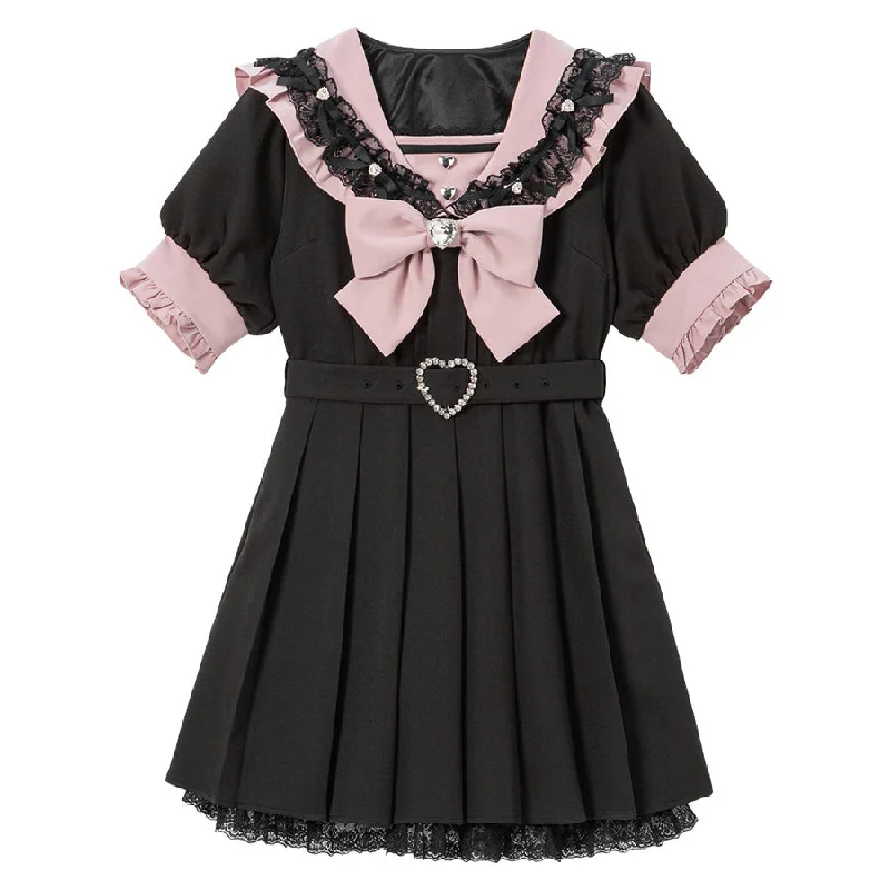 Dear My Love Whip "Lace Frill Sailor" dress Tunics Lace romantic