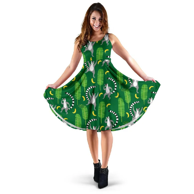 Lemur Print Pattern Dress Tunics Cozy comfortable