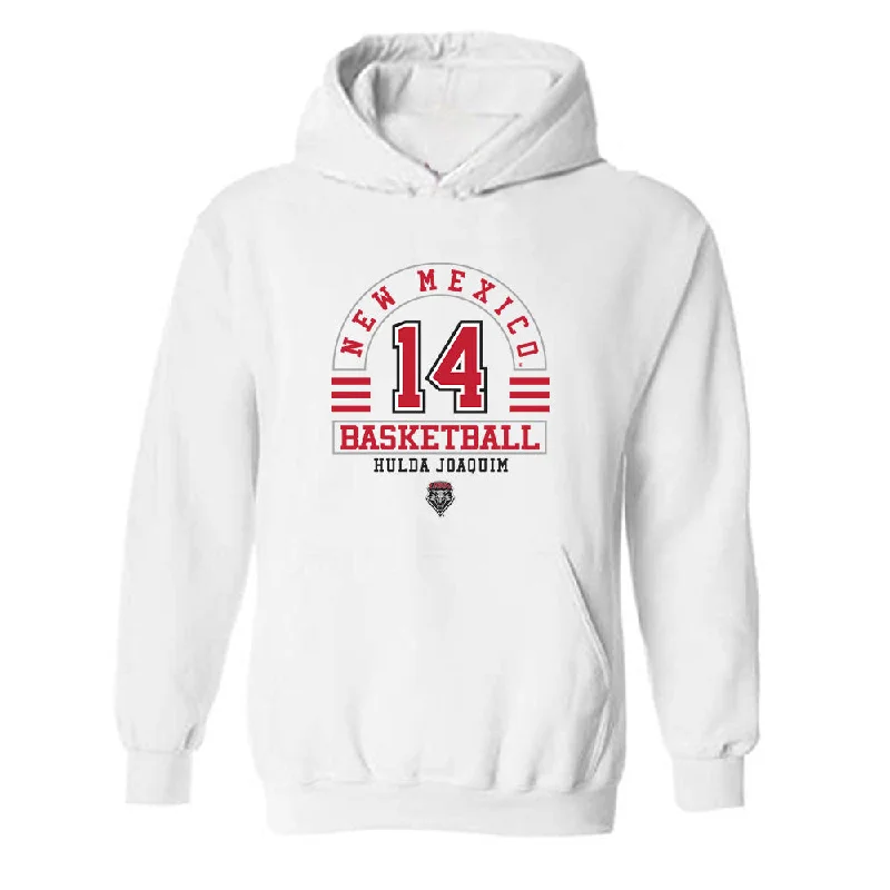 New Mexico - NCAA Women's Basketball : Hulda Joaquim - Classic Fashion Shersey Hooded Sweatshirt Hoodie with Hem Patch Decorative Personalized New Mexico - NCAA Women's Basketball : Hulda Joaquim - Classic Fashion Shersey Hooded Sweatshirt Hoodie with Hem Patch Decorative Personalized