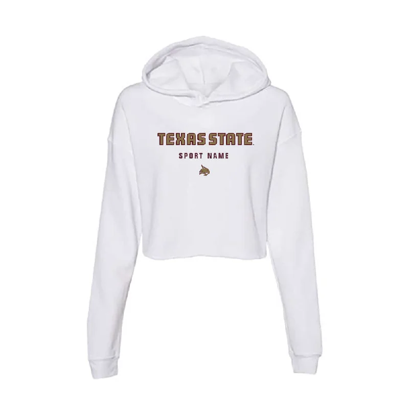 Texas State - NCAA Women's Basketball : Jamia Harris - Women's Crop Fleece Hoodie Hoodie with Zipper Versatile Modern Texas State - NCAA Women's Basketball : Jamia Harris - Women's Crop Fleece Hoodie Hoodie with Zipper Versatile Modern