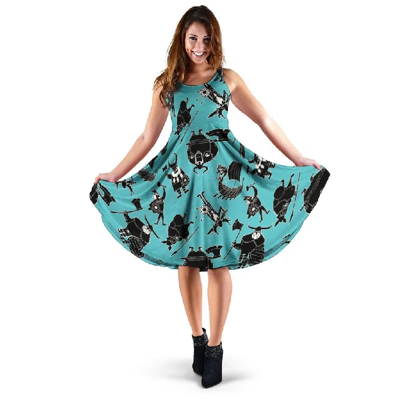 Viking Cartoon Silhouette Dress Tunics New arrival
