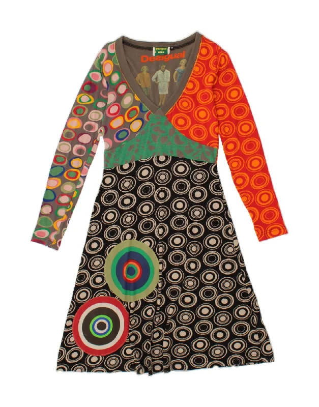 DESIGUAL Womens Graphic A-Line Dress UK 12 Medium Multicoloured Geometric Tunics Solid Classic DESIGUAL Womens Graphic A-Line Dress UK 12 Medium Multicoloured Geometric Tunics Solid Classic