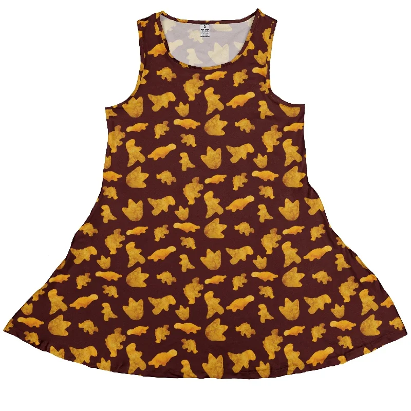 Dinosaur Chicken Nuggets Red Dress Tunics Lace romantic