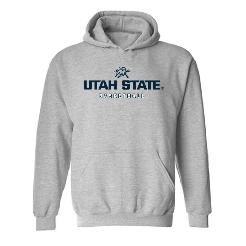Utah State - NCAA Women's Basketball : Jamisyn Heaton - Hooded Sweatshirt Hoodie with Embroidery Detailed Premium Utah State - NCAA Women's Basketball : Jamisyn Heaton - Hooded Sweatshirt Hoodie with Embroidery Detailed Premium