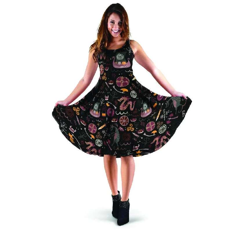 Viking Valhalla Cartoon Dress Tunics Party sparkling