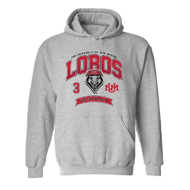 New Mexico - NCAA Women's Basketball : Destinee Hooks - Classic Fashion Shersey Hooded Sweatshirt Hoodie with Stripes Bold Sporty New Mexico - NCAA Women's Basketball : Destinee Hooks - Classic Fashion Shersey Hooded Sweatshirt Hoodie with Stripes Bold Sporty