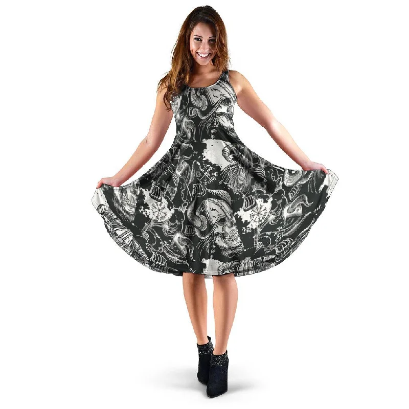 Viking Skull Dress Tunics Bridal satin