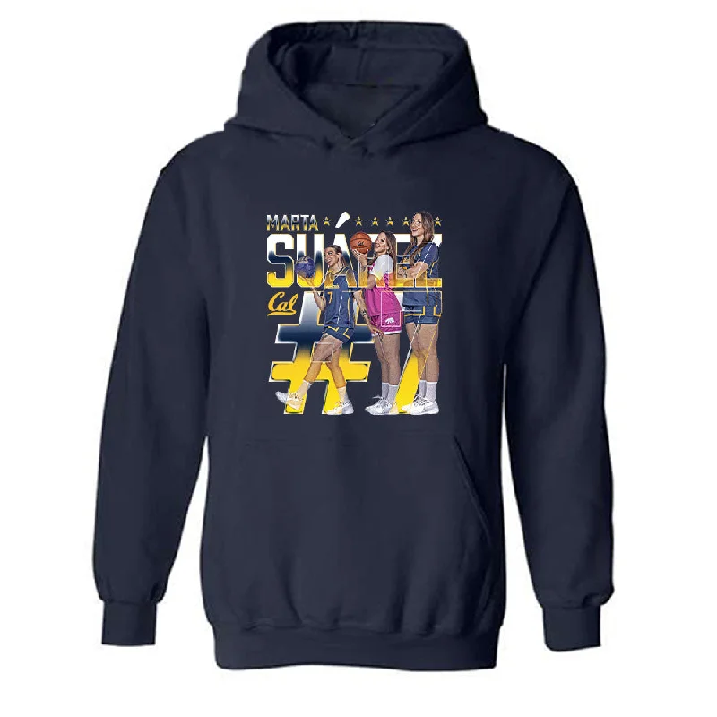 UC Berkeley - NCAA Women's Basketball : Marta Suarez - Player Collage Hooded Sweatshirt Hoodie with Cuffed Sleeves Snug Secure UC Berkeley - NCAA Women's Basketball : Marta Suarez - Player Collage Hooded Sweatshirt Hoodie with Cuffed Sleeves Snug Secure