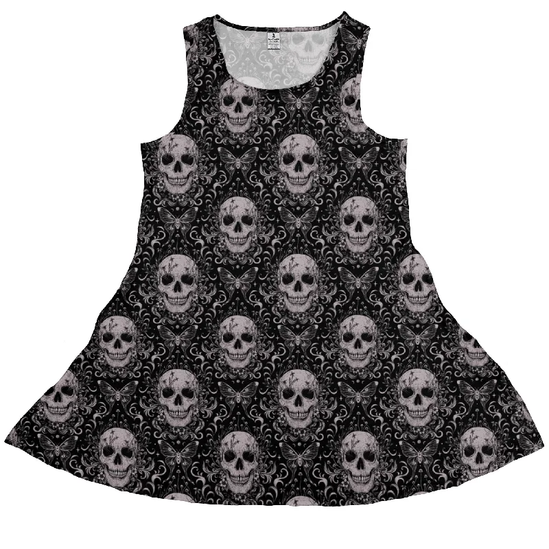 Episodic Skull Black White Dress Tunics Office stylish