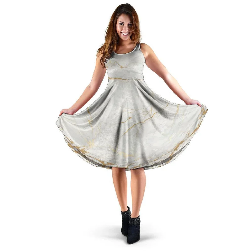 White Gold Marble Dress Tunics Timeless classic
