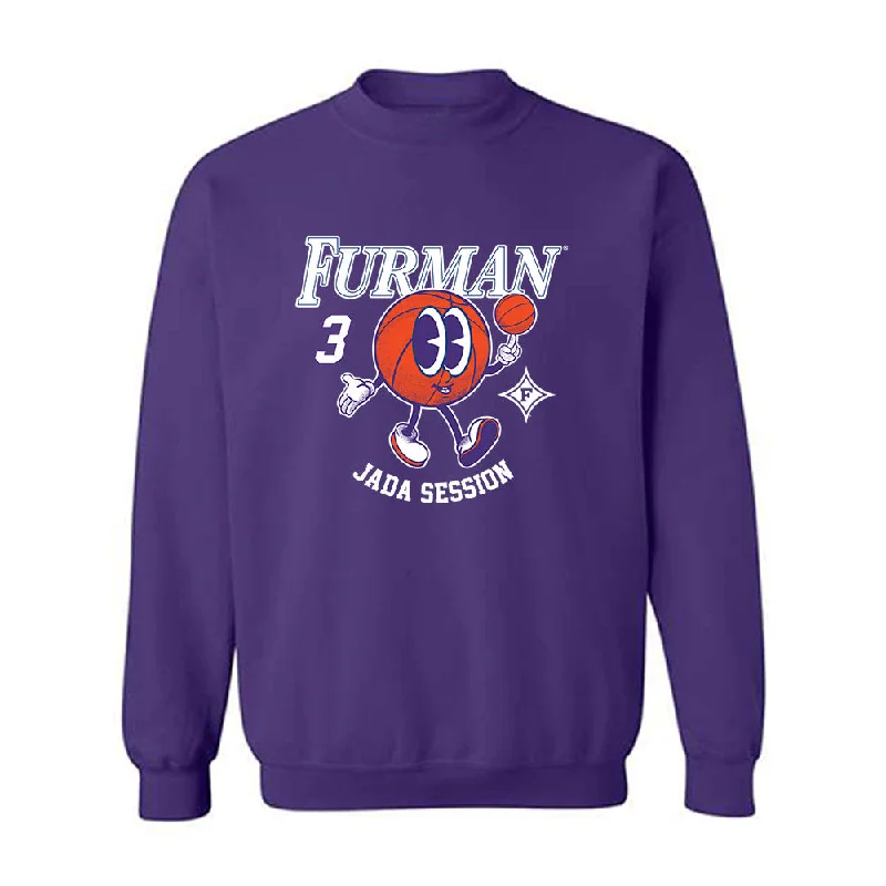 Furman - NCAA Women's Basketball : Jada Session - Fashion Shersey Crewneck Sweatshirt Hoodie with Earth Tones Natural Calm
