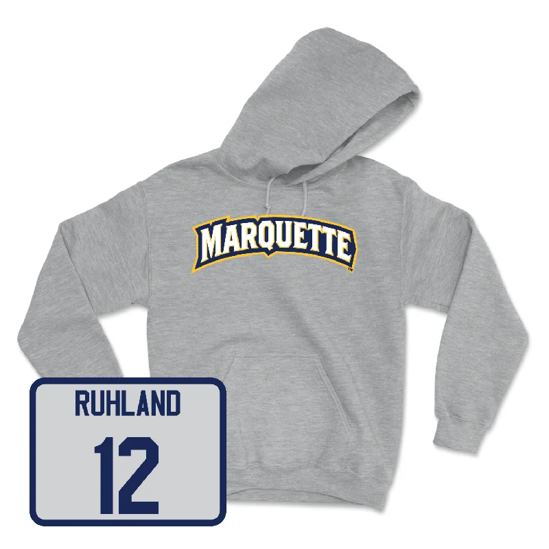 Sport Grey Women's Soccer Wordmark Hoodie - Cate Downs Hoodie with Slit Hem Functional Movement Sport Grey Women's Soccer Wordmark Hoodie - Cate Downs Hoodie with Slit Hem Functional Movement