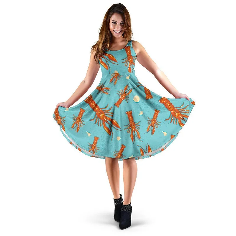 Lobster Pattern Print Dress Tunics Luxurious premium