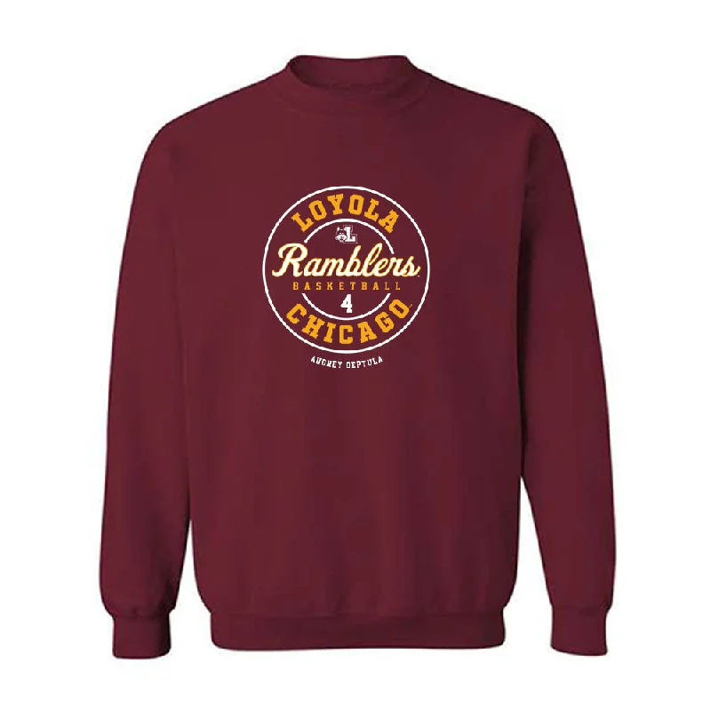 Loyola - NCAA Women's Basketball : Audrey Deptula - Classic Fashion Shersey Crewneck Sweatshirt Hoodie with Lace Feminine Delicate Loyola - NCAA Women's Basketball : Audrey Deptula - Classic Fashion Shersey Crewneck Sweatshirt Hoodie with Lace Feminine Delicate
