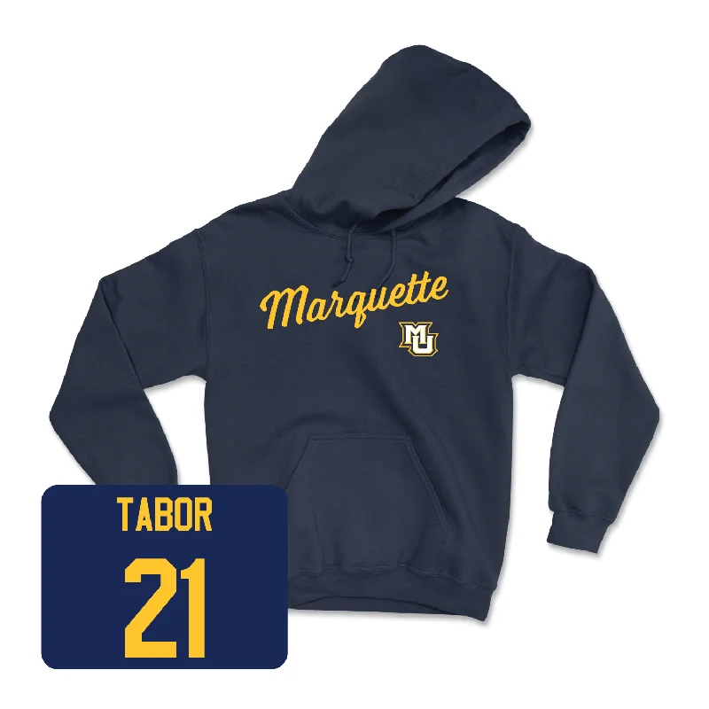 Navy Women's Soccer Script Hoodie - Abby Ruhland Hoodie with Longline Fit Extended Stylish Navy Women's Soccer Script Hoodie - Abby Ruhland Hoodie with Longline Fit Extended Stylish