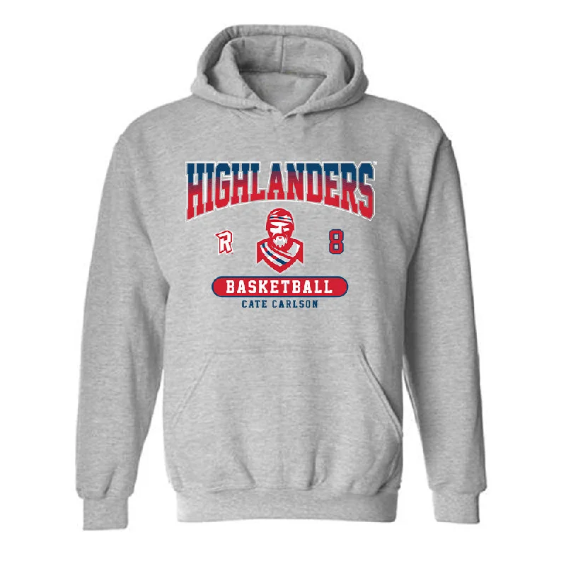 Radford - NCAA Women's Basketball : Cate Carlson - Classic Fashion Shersey Hooded Sweatshirt Hoodie with Emblem Brand Identity Radford - NCAA Women's Basketball : Cate Carlson - Classic Fashion Shersey Hooded Sweatshirt Hoodie with Emblem Brand Identity
