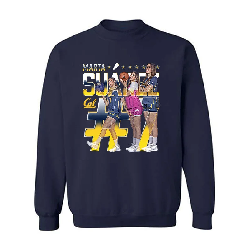 UC Berkeley - NCAA Women's Basketball : Marta Suarez - Player Collage Crewneck Sweatshirt Hoodie with Double Zipper Versatile Adjustable UC Berkeley - NCAA Women's Basketball : Marta Suarez - Player Collage Crewneck Sweatshirt Hoodie with Double Zipper Versatile Adjustable