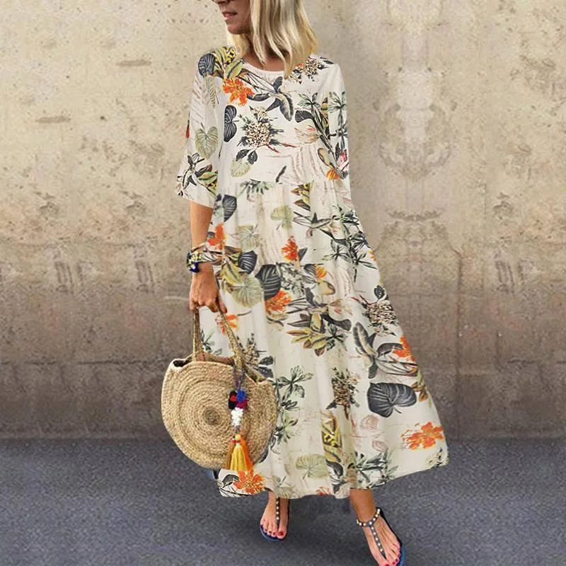 Vintage Floral Printed Dress Tunics Top rated