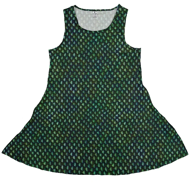 Green Dragon Scales Dress Tunics Versatile functional