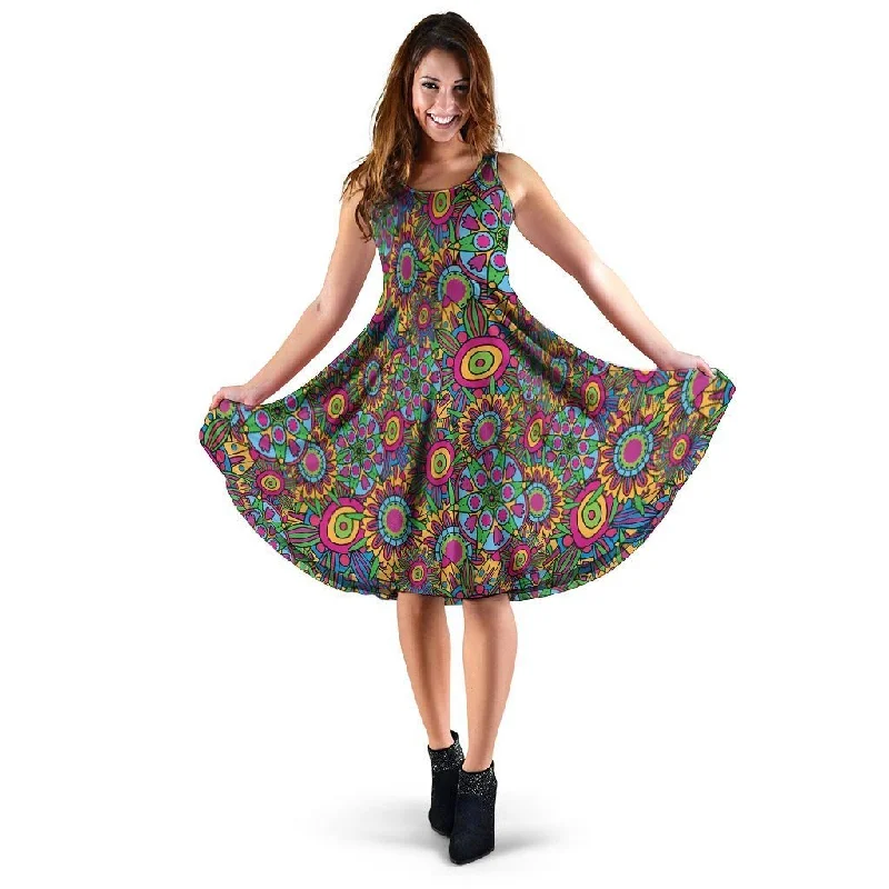 Trippy Psychedelic Floral Dress Tunics Top rated
