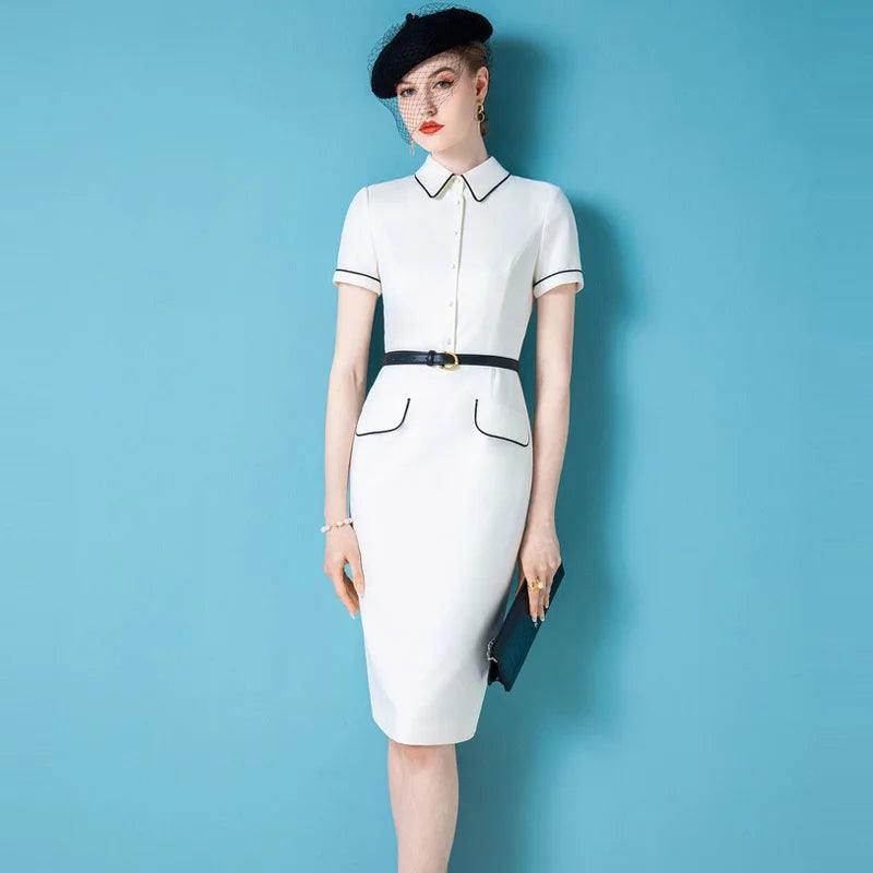 French Celebrity Spring/Summer Dress: High-End Professional Elegance for Women Tunics Business professional