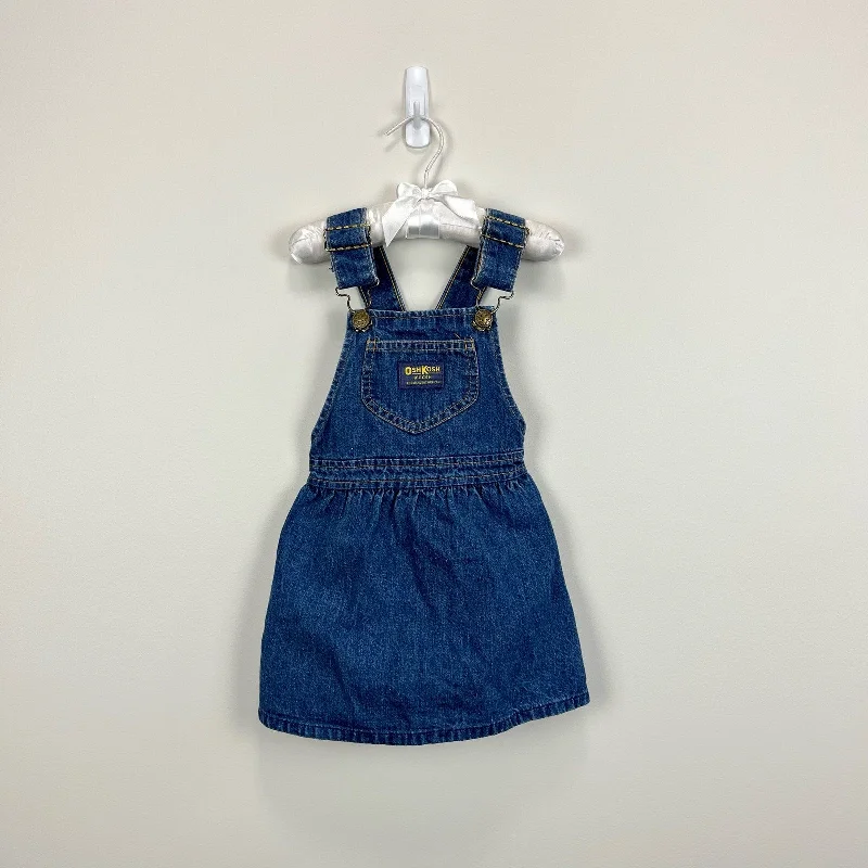 Vintage OshKosh B'gosh Blue Jumper Dress 3T USA Tunics stripes playful