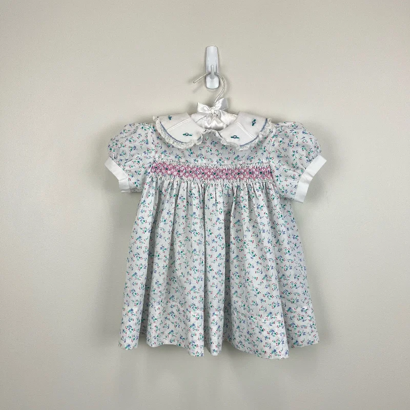 Vintage Alison Scott Smocked Floral Dress 24 Months Tunics Designer luxury