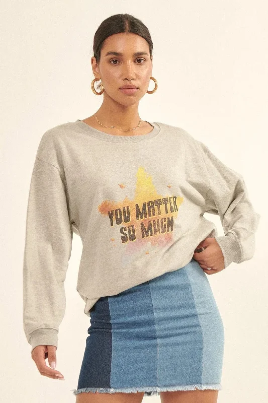 Vintage-style, Multicolor Star French Terry Knit Graphic Sweatshirt Heather Grey Hoodie with V-Neck Classic Versatile