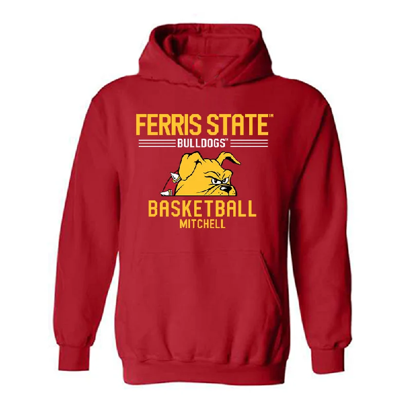 Ferris State - NCAA Women's Basketball : Mara Mitchell - Classic Fashion Shersey Hooded Sweatshirt Hoodie with Hem Patch Decorative Personalized Ferris State - NCAA Women's Basketball : Mara Mitchell - Classic Fashion Shersey Hooded Sweatshirt Hoodie with Hem Patch Decorative Personalized