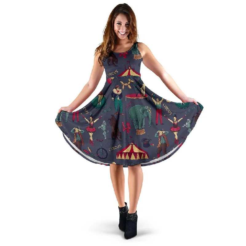 Circus Print Pattern Dress Tunics Trousers formal
