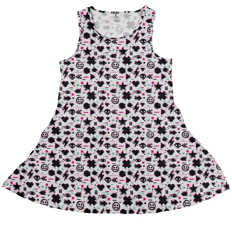 Glitchy Game Effects Video Game Dress Tunics Chic elegant