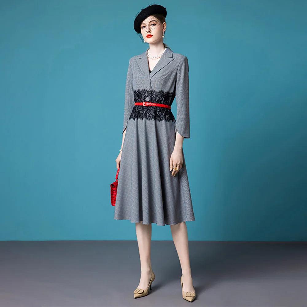 Autumn/Winter French Dress: High-End Light Luxury for Women's Professional Elegance Tunics Gym athletic