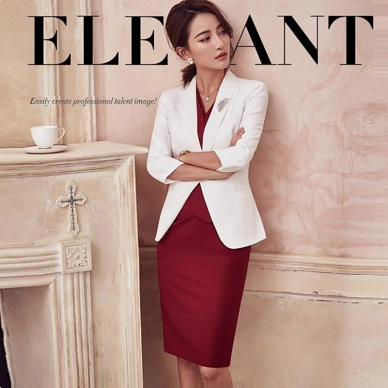 Women's Formal Elegant Dress Set Tunics Business professional