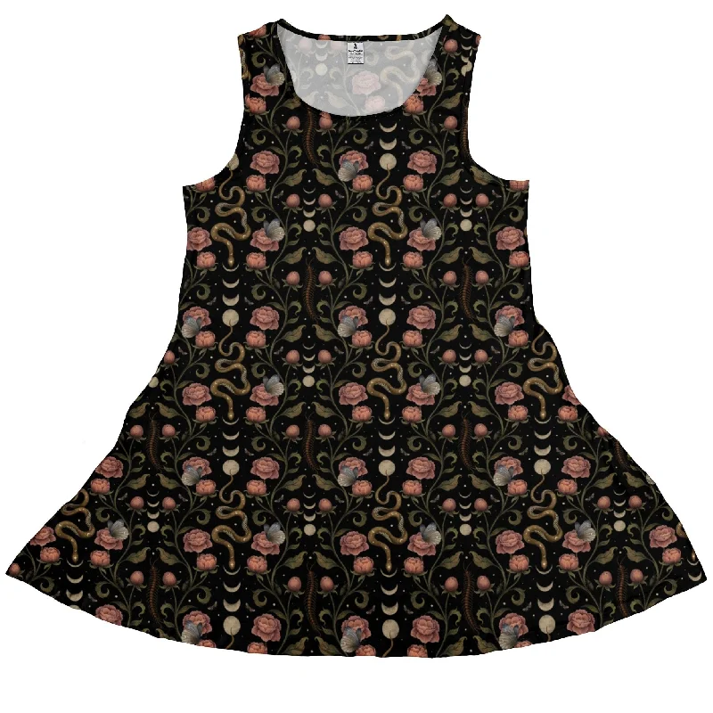 Episodic Serpent Garden Pink Dress Tunics Trendy modern