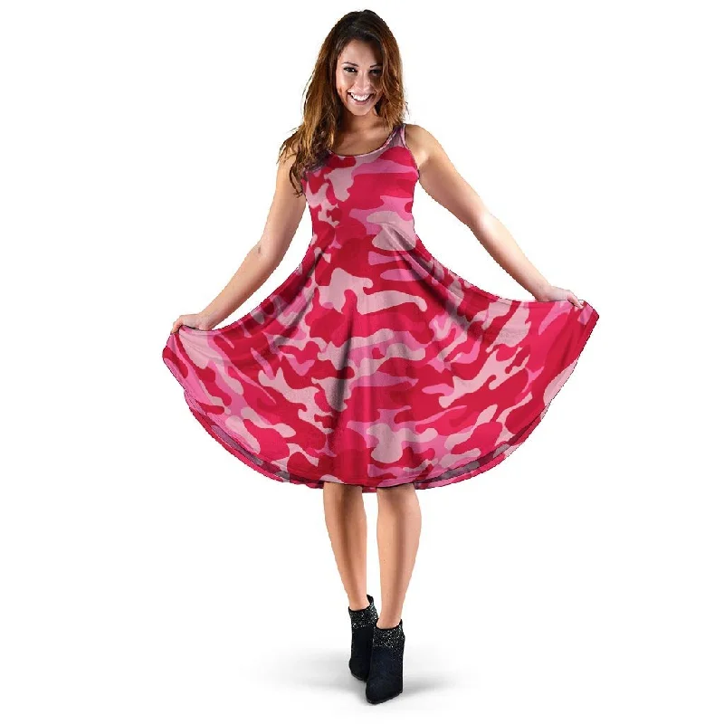 Pink Camo Print Dress Tunics Fleece cozy