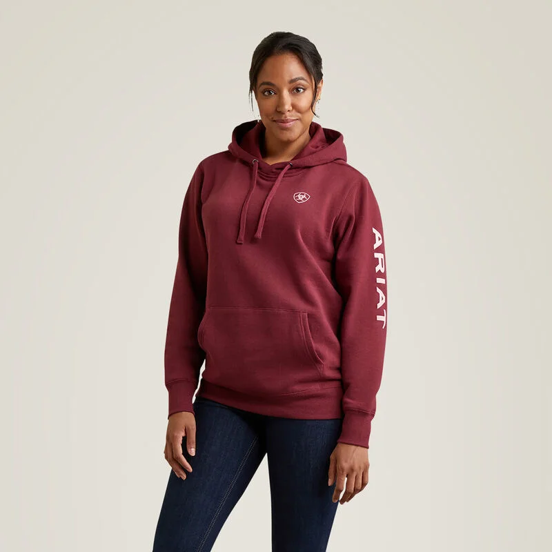 Ariat Ladies Logo Hoodie Style 10040813 Hoodie with Hem Drawcord Adjustable Customizable Ariat Ladies Logo Hoodie Style 10040813 Hoodie with Hem Drawcord Adjustable Customizable